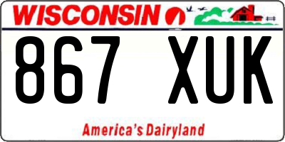 WI license plate 867XUK