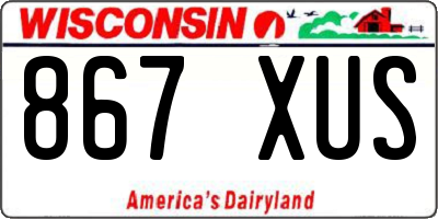 WI license plate 867XUS