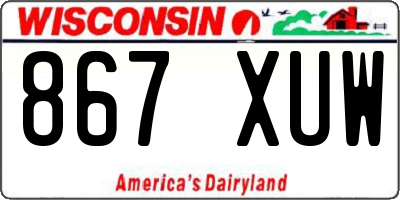 WI license plate 867XUW
