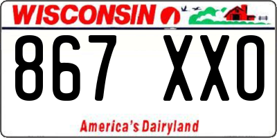 WI license plate 867XXO