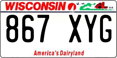 WI license plate 867XYG