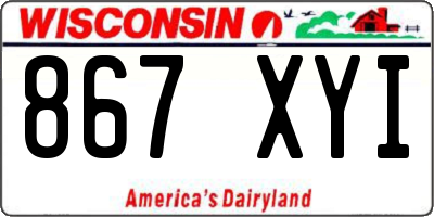 WI license plate 867XYI