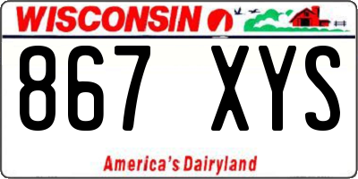WI license plate 867XYS