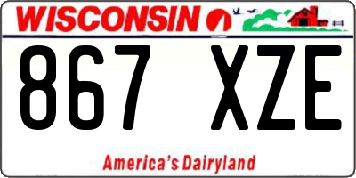 WI license plate 867XZE