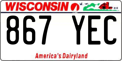 WI license plate 867YEC