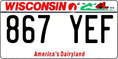 WI license plate 867YEF