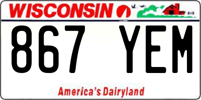 WI license plate 867YEM
