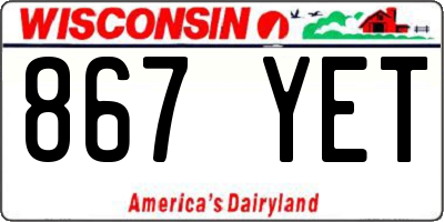 WI license plate 867YET