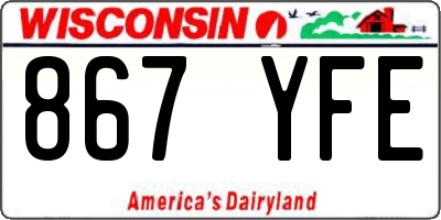 WI license plate 867YFE
