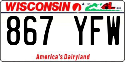WI license plate 867YFW