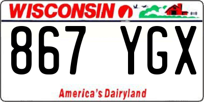 WI license plate 867YGX