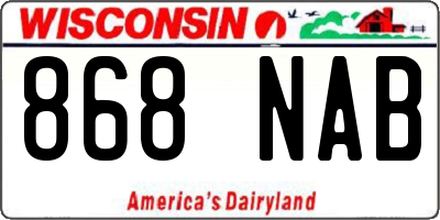 WI license plate 868NAB