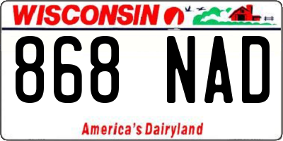 WI license plate 868NAD