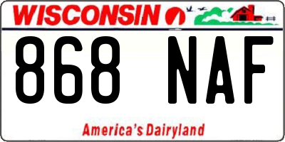 WI license plate 868NAF