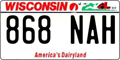 WI license plate 868NAH