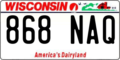 WI license plate 868NAQ