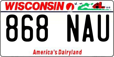 WI license plate 868NAU