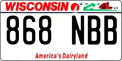 WI license plate 868NBB