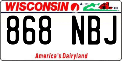 WI license plate 868NBJ