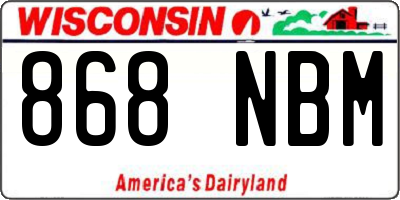 WI license plate 868NBM