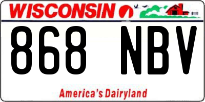 WI license plate 868NBV