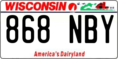 WI license plate 868NBY