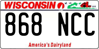 WI license plate 868NCC