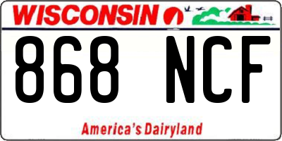 WI license plate 868NCF