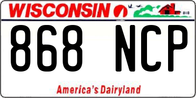 WI license plate 868NCP