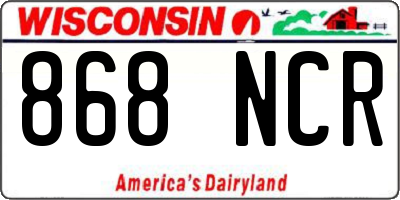 WI license plate 868NCR