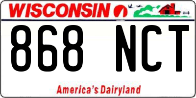 WI license plate 868NCT
