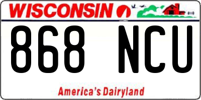 WI license plate 868NCU