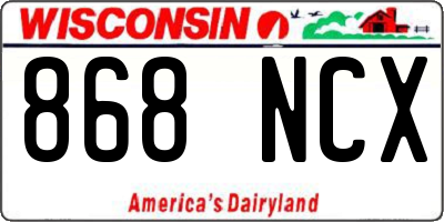 WI license plate 868NCX