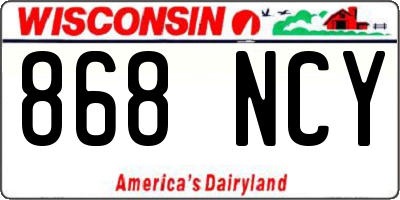 WI license plate 868NCY