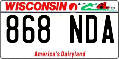 WI license plate 868NDA