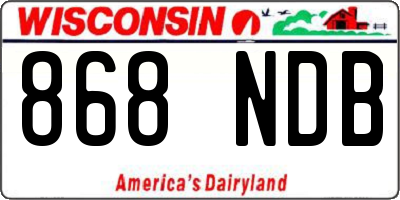 WI license plate 868NDB