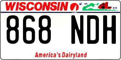 WI license plate 868NDH
