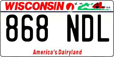 WI license plate 868NDL
