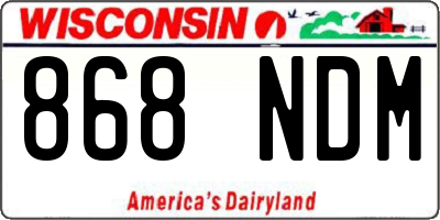 WI license plate 868NDM