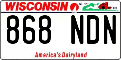 WI license plate 868NDN