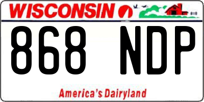 WI license plate 868NDP