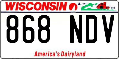 WI license plate 868NDV