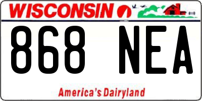 WI license plate 868NEA