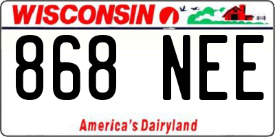 WI license plate 868NEE