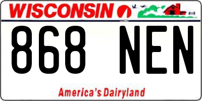 WI license plate 868NEN