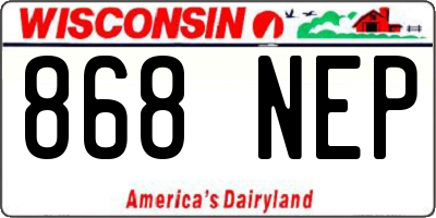 WI license plate 868NEP