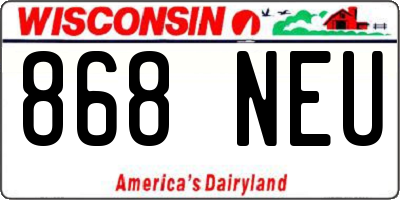WI license plate 868NEU