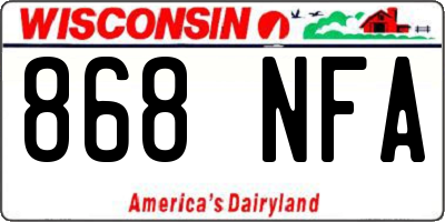 WI license plate 868NFA