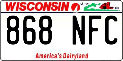 WI license plate 868NFC