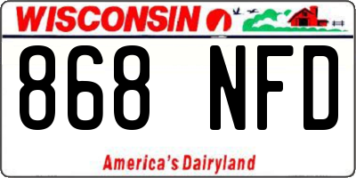 WI license plate 868NFD
